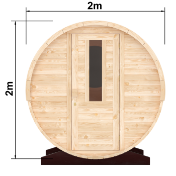 Preview: Fasssauna / Gartensauna / Banja / Round 4,0 m mit Balkon